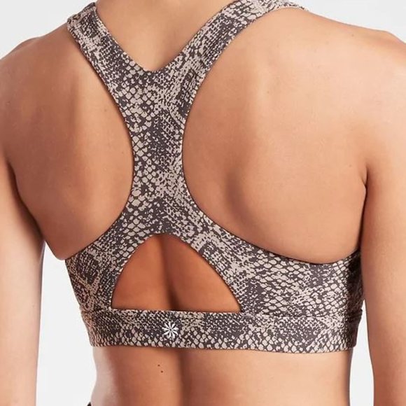 NWOT Athleta Tan Ultimate Snake Sports Bra - Picture 3 of 8